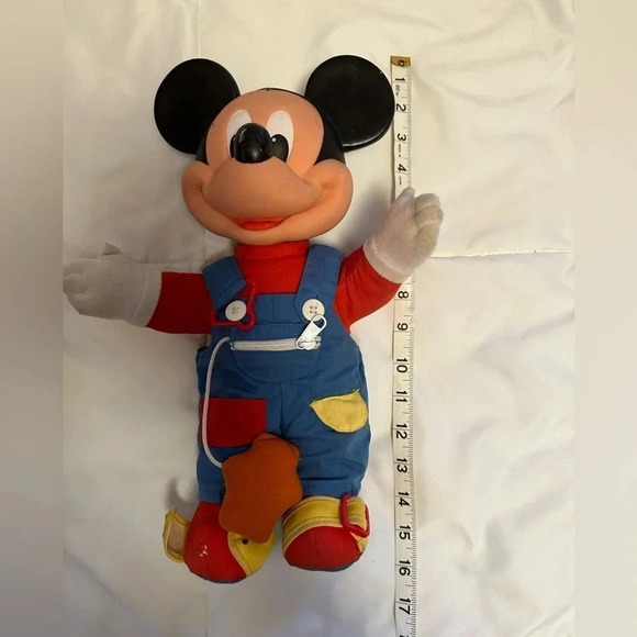 Vintage 1980s Mickey Mouse Learn to Dress Me Doll Mattel Button Zipper​ Shoe Tie - Picture 12 of 14
